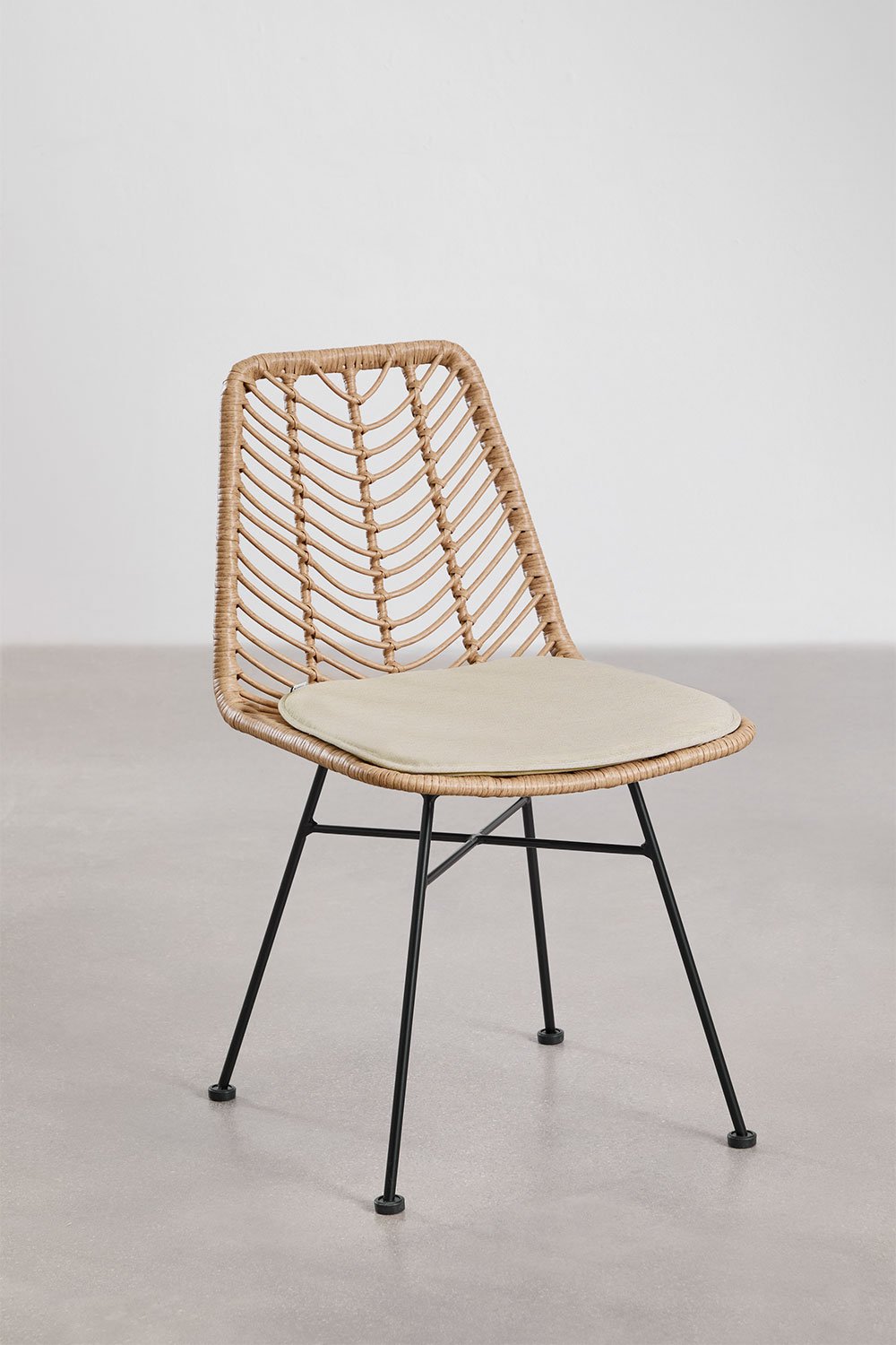 Confezione da 4 sedie da giardino in rattan sintetico Gouda Natural, immagine della galleria 1