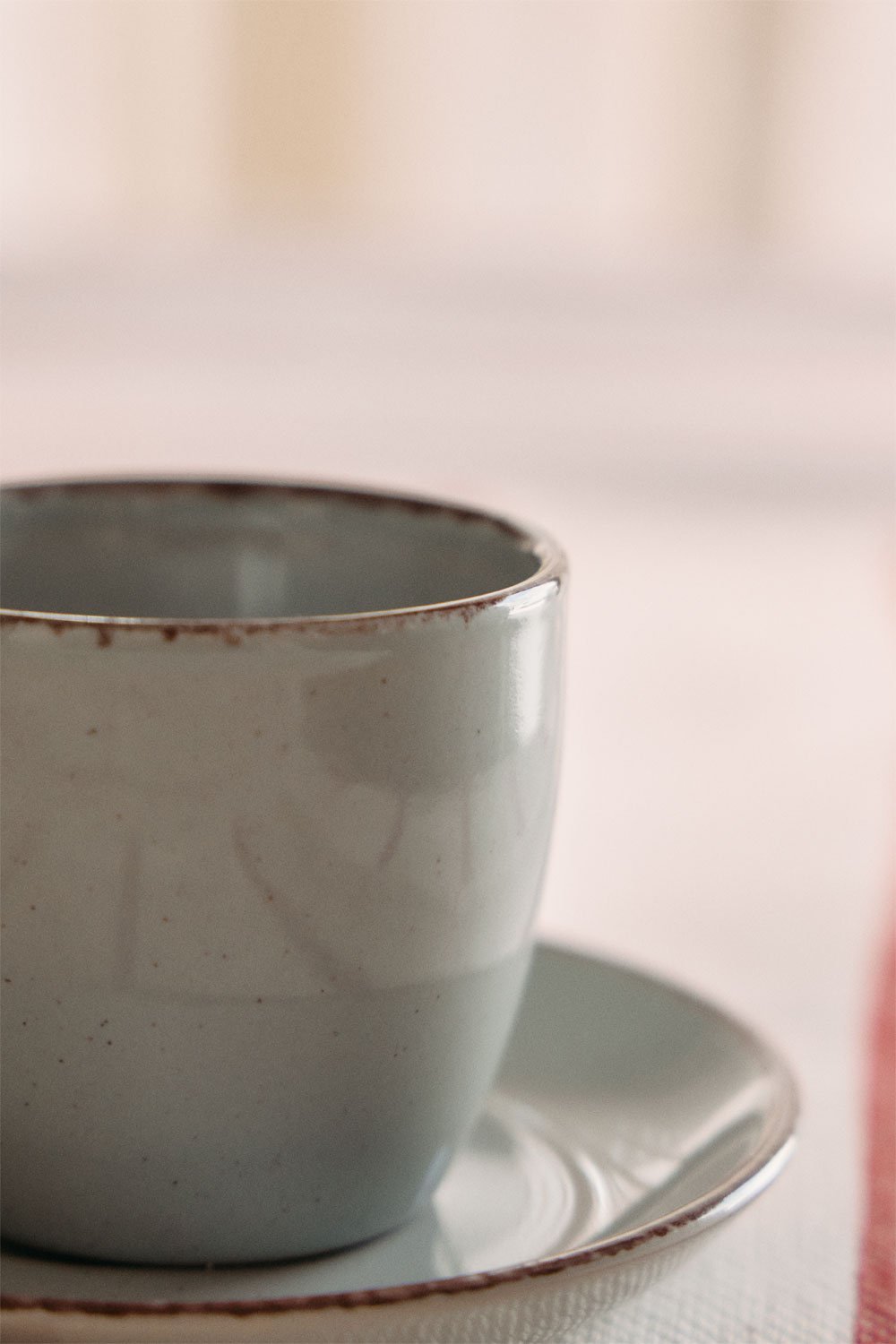 Confezione da 2 tazze da caffè in gres Ronilena con piattini, 9 cl, immagine della galleria 2