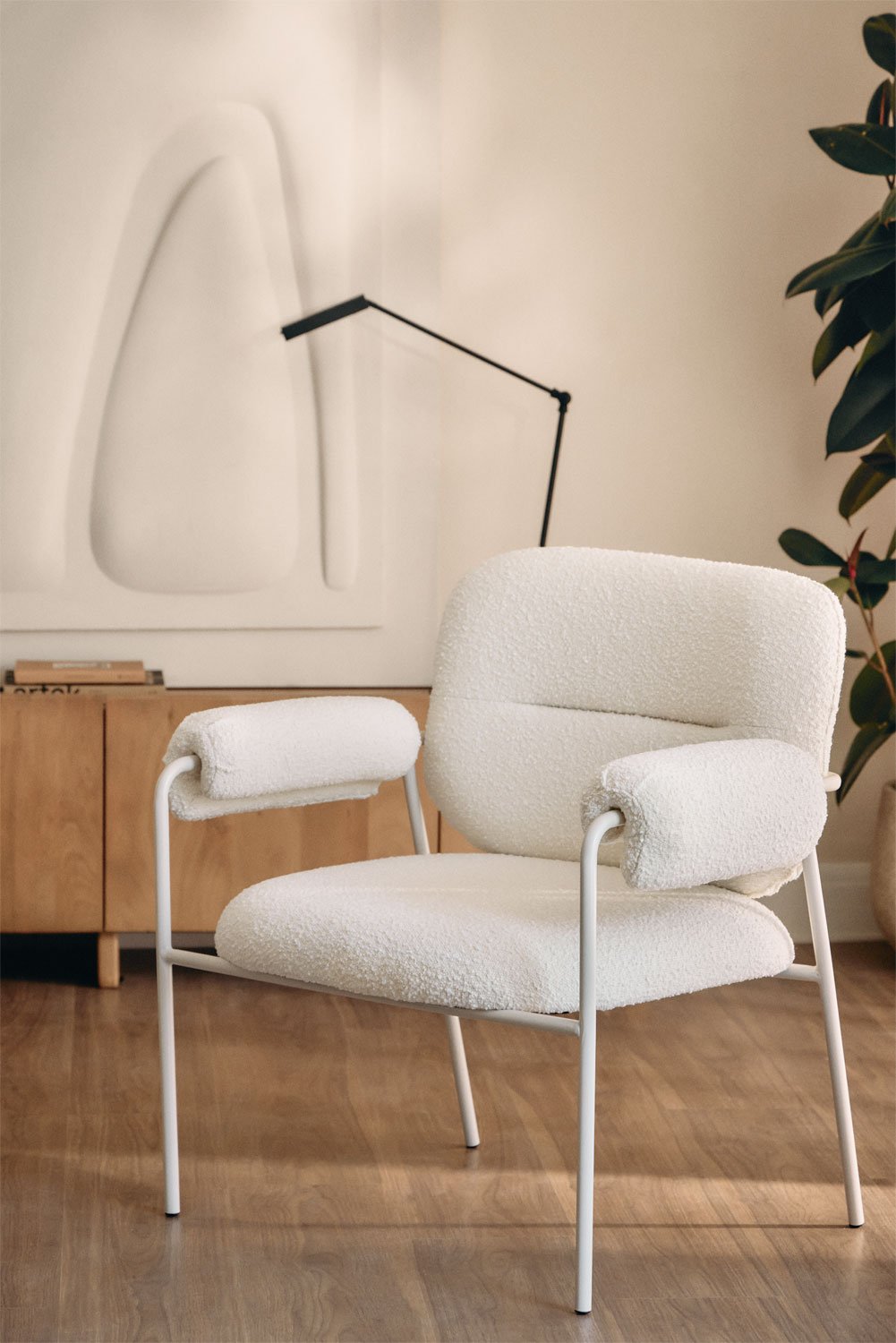 Confezione da 2 poltrone in tessuto bouclé Hanko, immagine della galleria 1