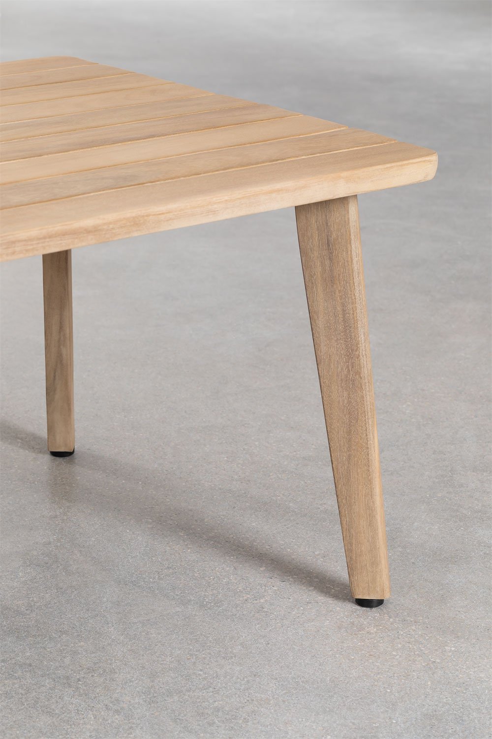 Set da soggiorno con divano a 3 posti, 2 poltrone e tavolino in legno di acacia e corda intrecciata Kaela., immagine della galleria 12