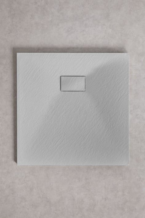 Piatto doccia in resina SMC quadrato antiscivolo e ultrapiatto 90x90 cm Grigio Chiaro Soho