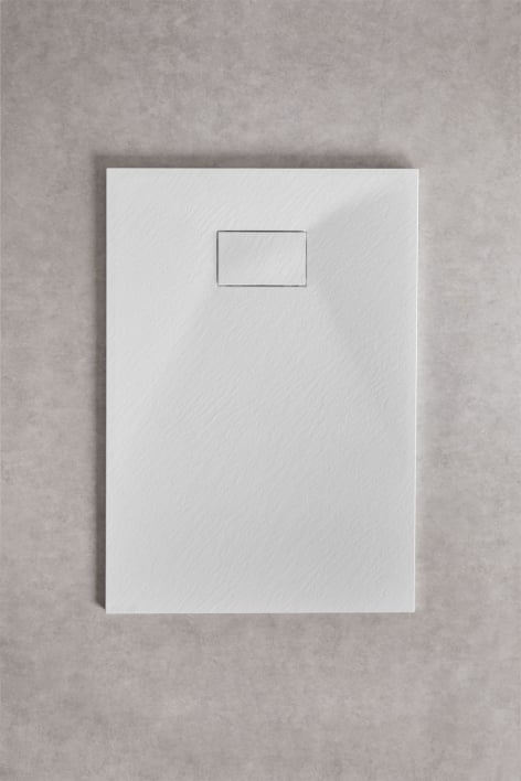 Piatto doccia in resina SMC rettangolare antiscivolo e ultrapiatto 100x70 cm Bianco Soho - Bianco