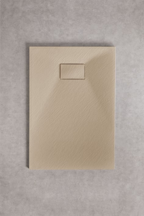 Piatto doccia in resina SMC rettangolare antiscivolo e ultrapiatto 100x70 cm Sabbia Chiaro Soho