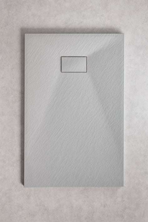Piatto doccia in resina SMC rettangolare antiscivolo e ultrapiatto 120x80 cm Grigio Chiaro Soho