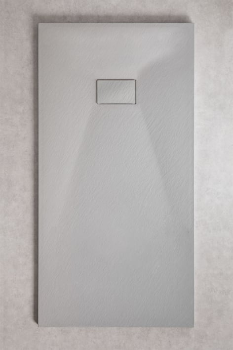 Piatto doccia in resina SMC rettangolare antiscivolo e ultrapiatto 150x80 cm Grigio Chiaro Soho