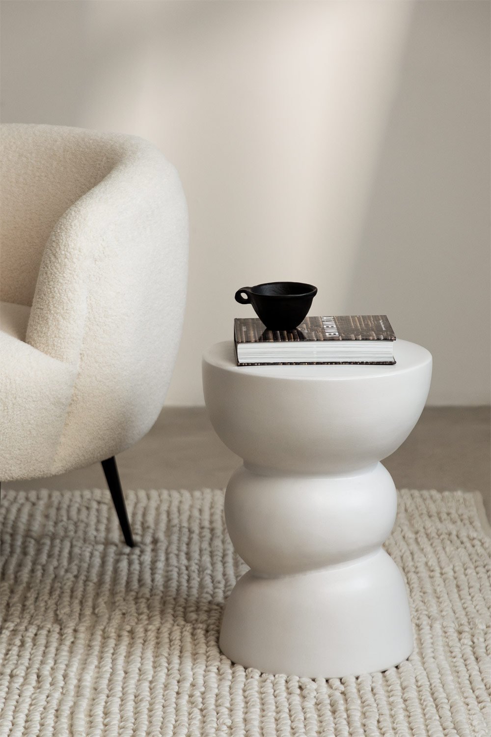 Tavolino rotondo Ø35 cm in ceramica Tiyi, immagine della galleria 1