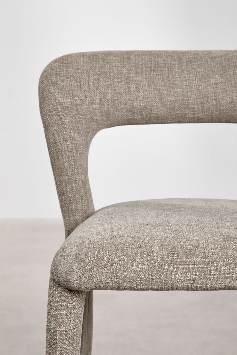 Sgabello alto 65 cm con schienale in tessuto grigio talpa Brusel, immagine della galleria 6