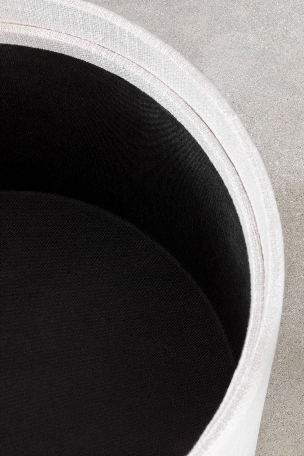 Pouf rotondo imbottito Berkeleni con vassoio e contenitore, immagine della galleria 3