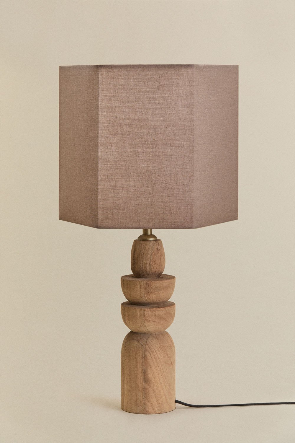 Lampada da tavolo in legno di mango Koski, immagine della galleria 1