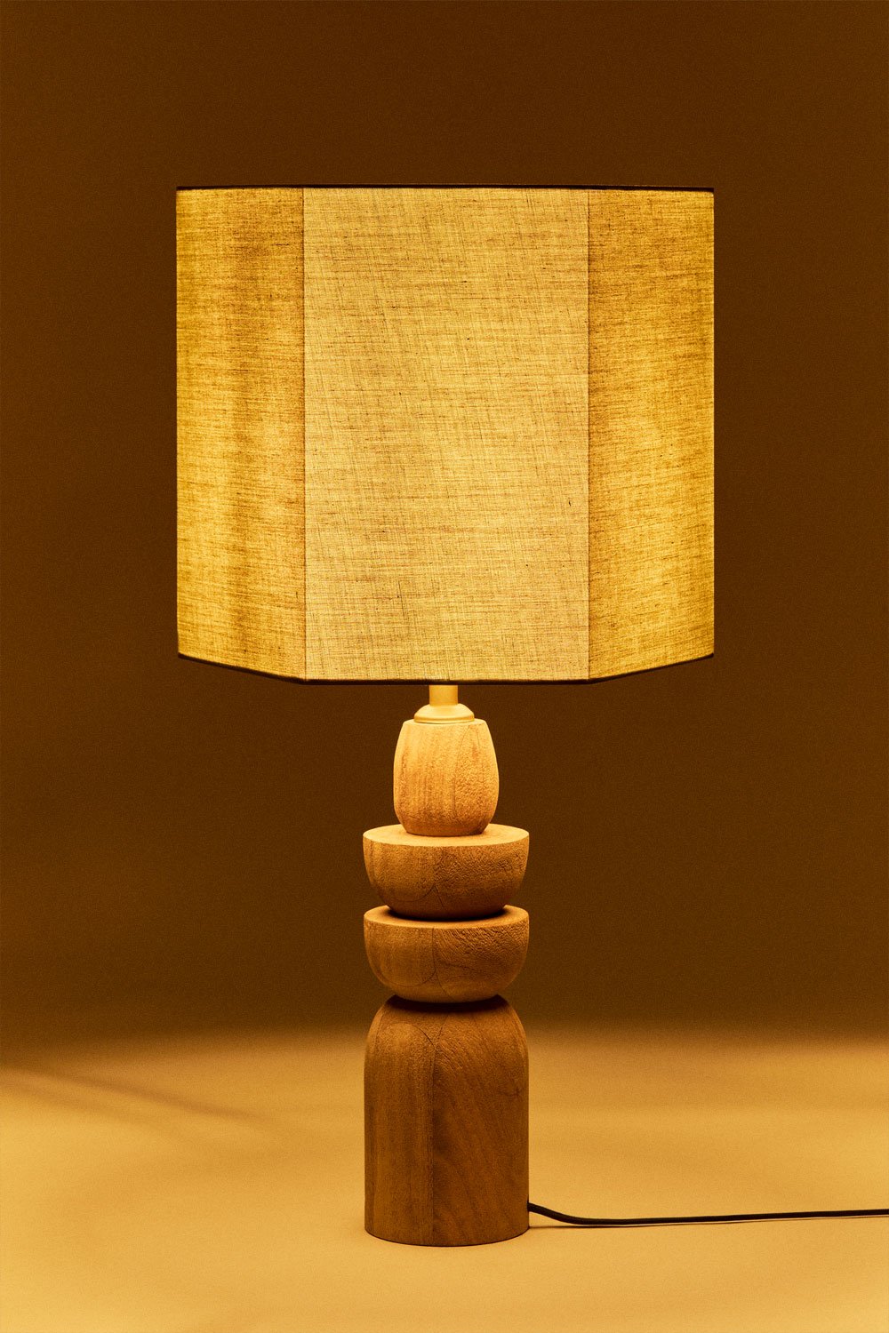 Lampada da tavolo in legno di mango Koski, immagine della galleria 2