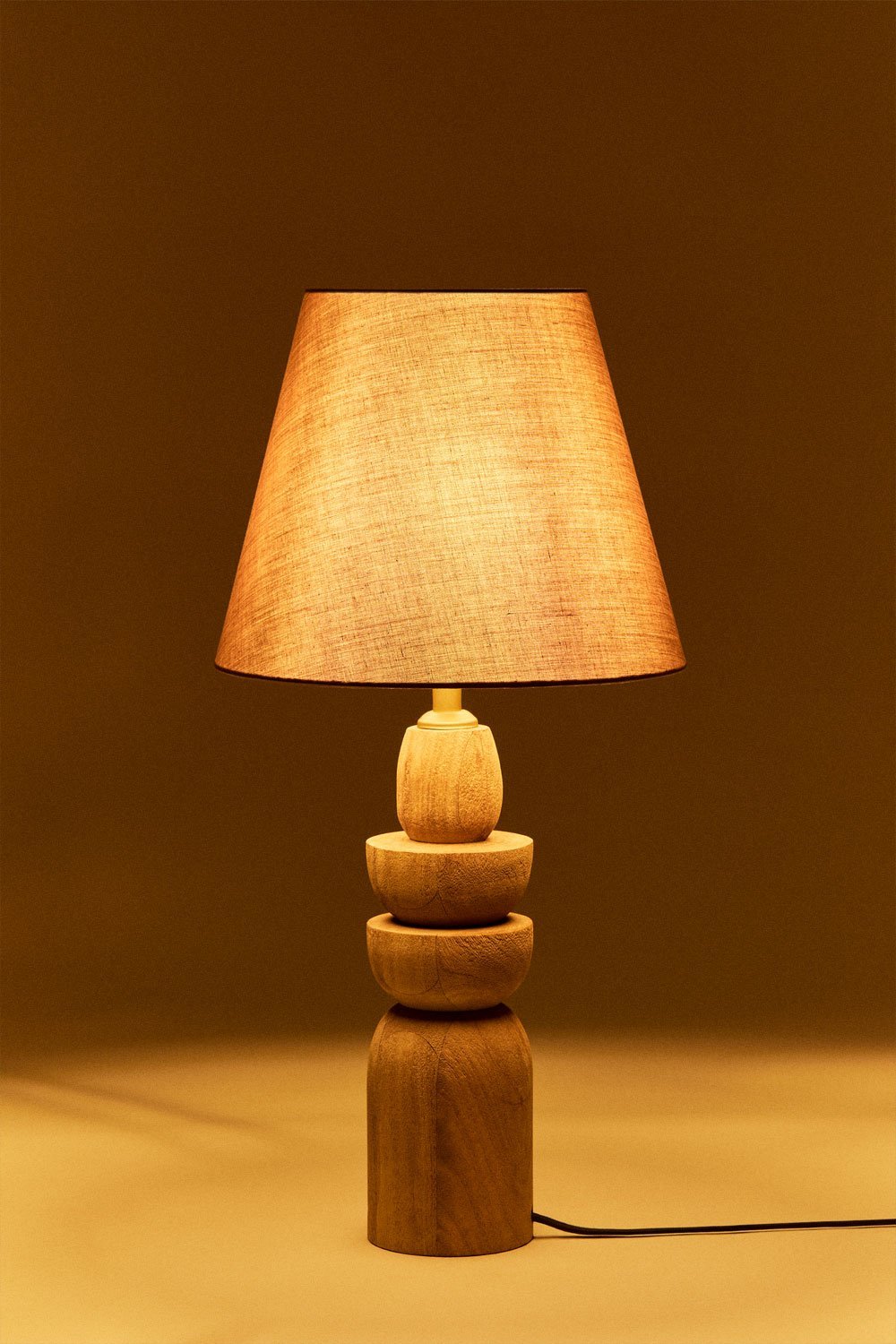 Lampada da tavolo in legno di mango Koski, immagine della galleria 2