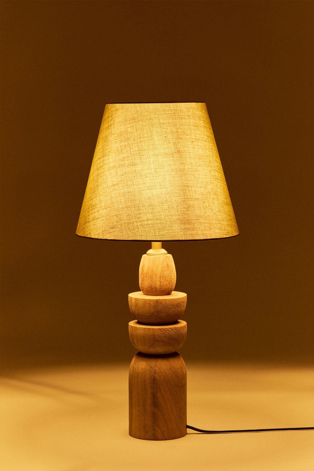 Lampada da tavolo in legno di mango Koski, immagine della galleria 2