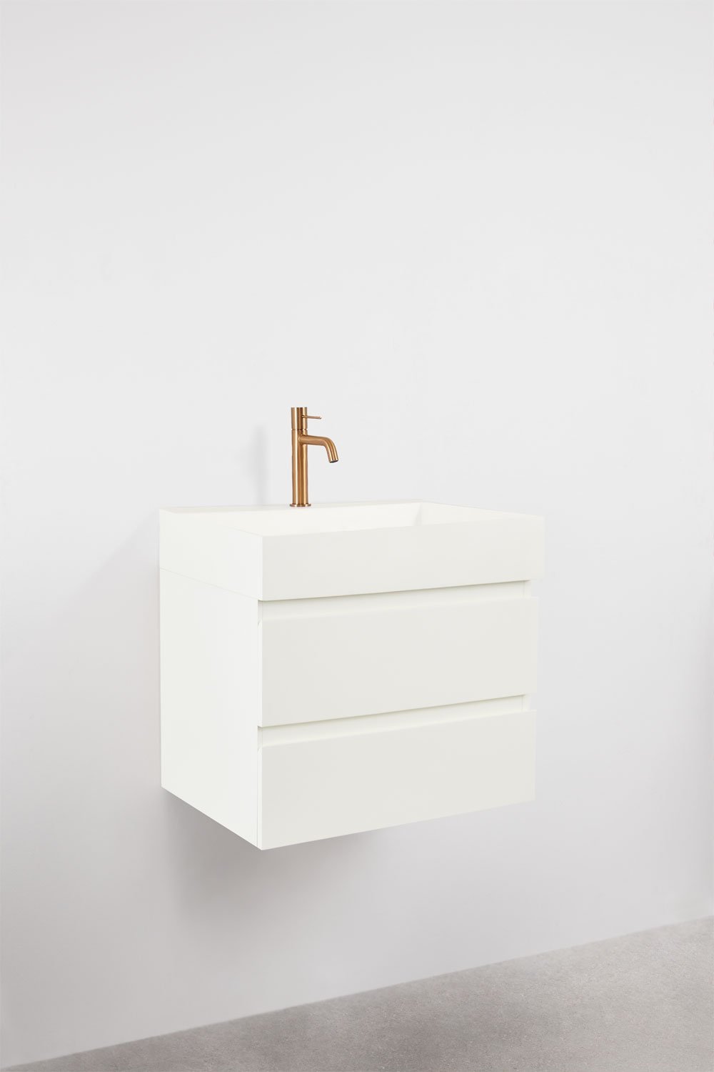 Set di mobili da bagno in legno e impiallacciatura di frassino con lavabo integrato Ona, immagine della galleria 3