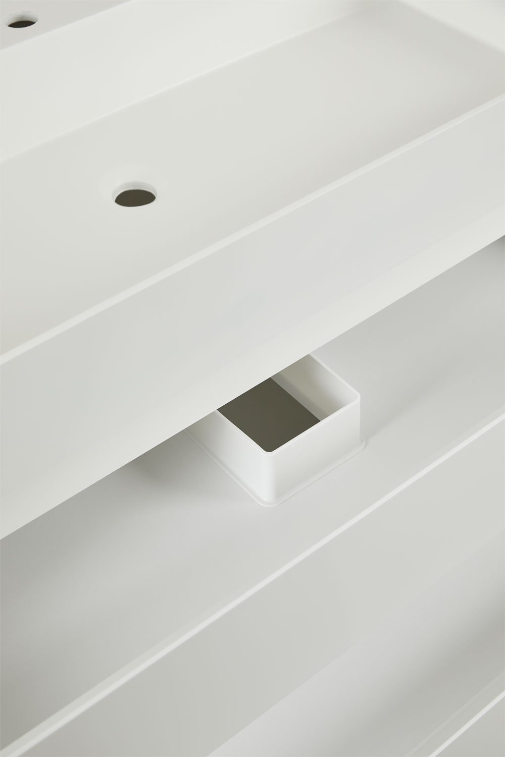 Set di mobili da bagno in legno e impiallacciatura di frassino con lavabo integrato Ona, immagine della galleria 4