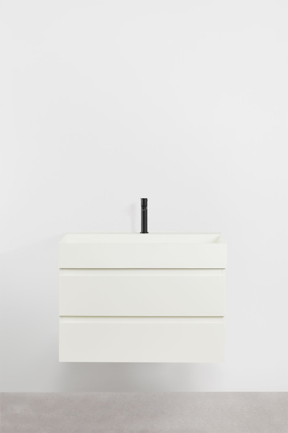 Set di mobili da bagno in legno e impiallacciatura di frassino con lavabo integrato Ona, immagine della galleria 2