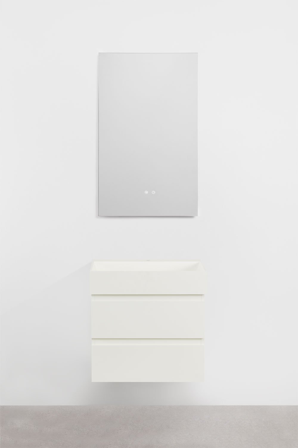 Set di mobili da bagno in legno e impiallacciatura di frassino con lavabo integrato Ona, immagine della galleria 2