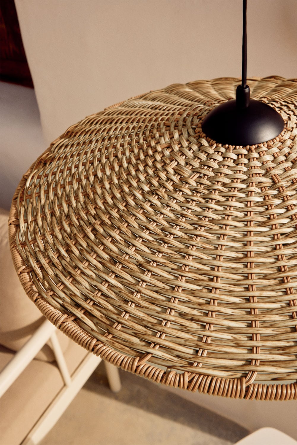 Lampada da parete per esterni Sopant in ferro e rattan sintetico, immagine della galleria 2