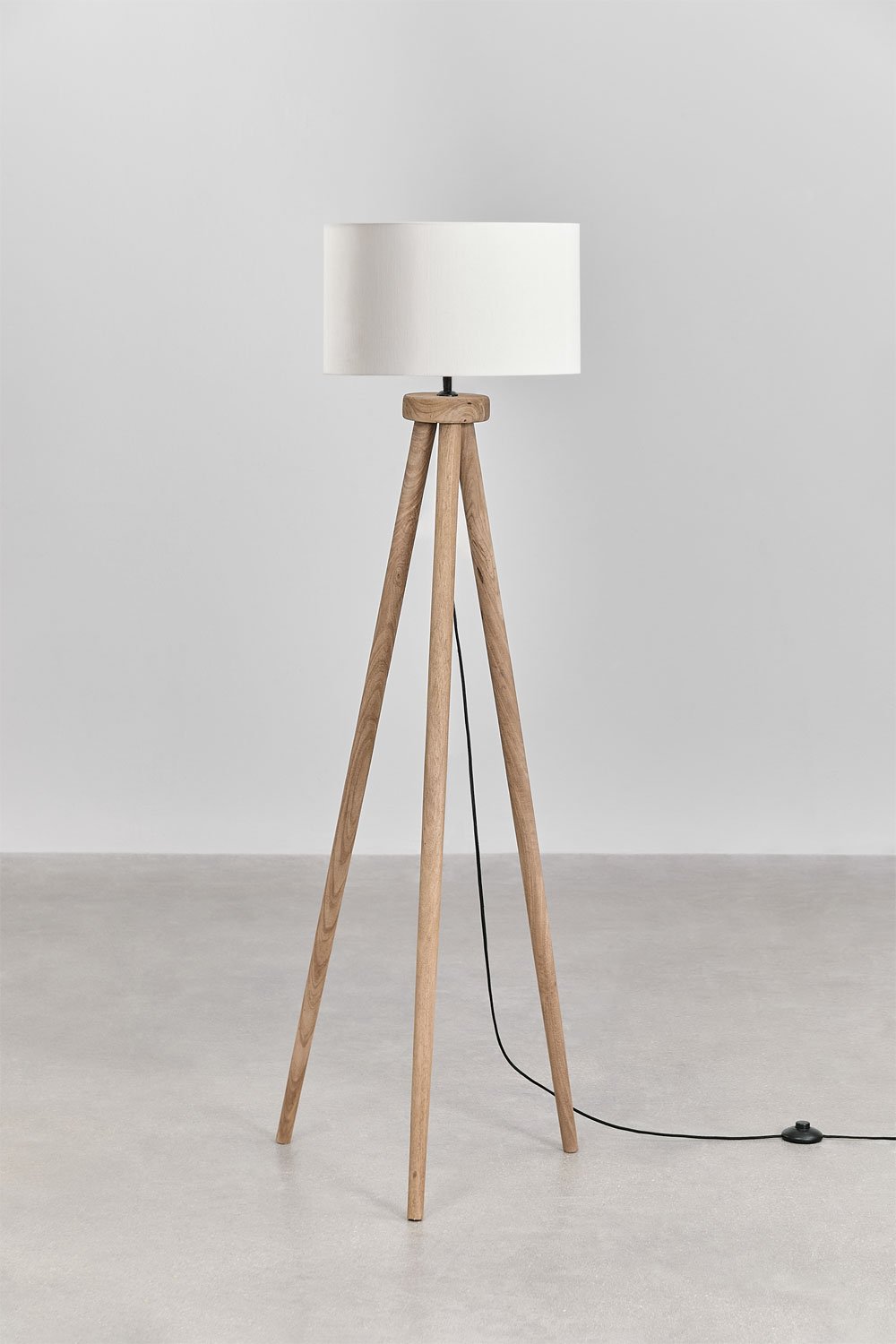 Lampada da terra Simona in legno di mango, immagine della galleria 1