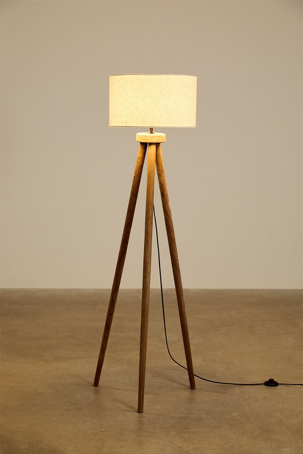 Lampada da terra Simona in legno di mango, immagine della galleria 2