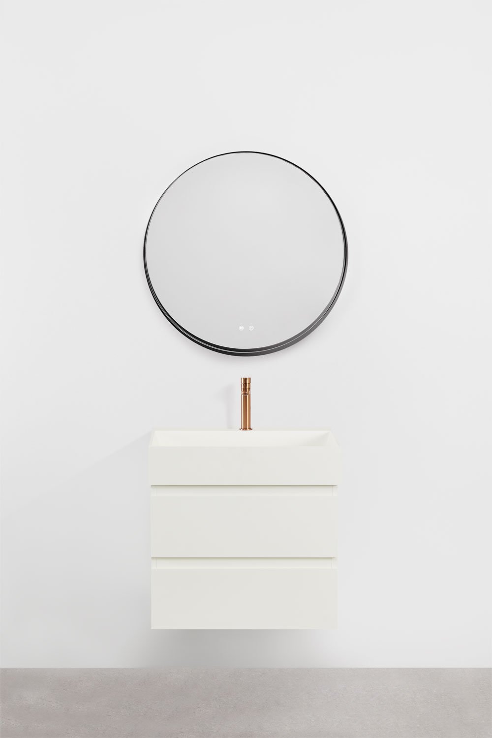 Set di mobili da bagno in legno e impiallacciatura di frassino con lavabo integrato Ona, immagine della galleria 2