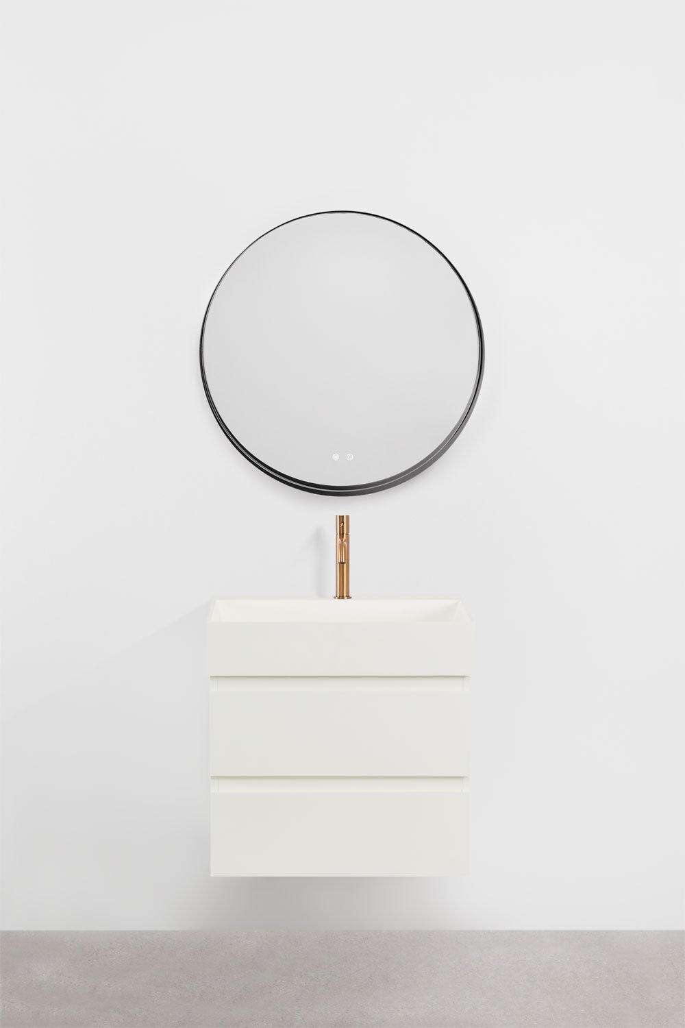Set di mobili da bagno in legno e impiallacciatura di frassino con lavabo integrato Ona, immagine della galleria 2