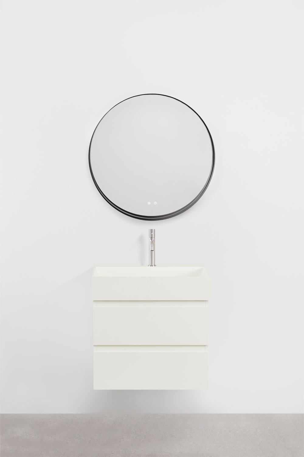 Set di mobili da bagno in legno e impiallacciatura di frassino con lavabo integrato Ona, immagine della galleria 2