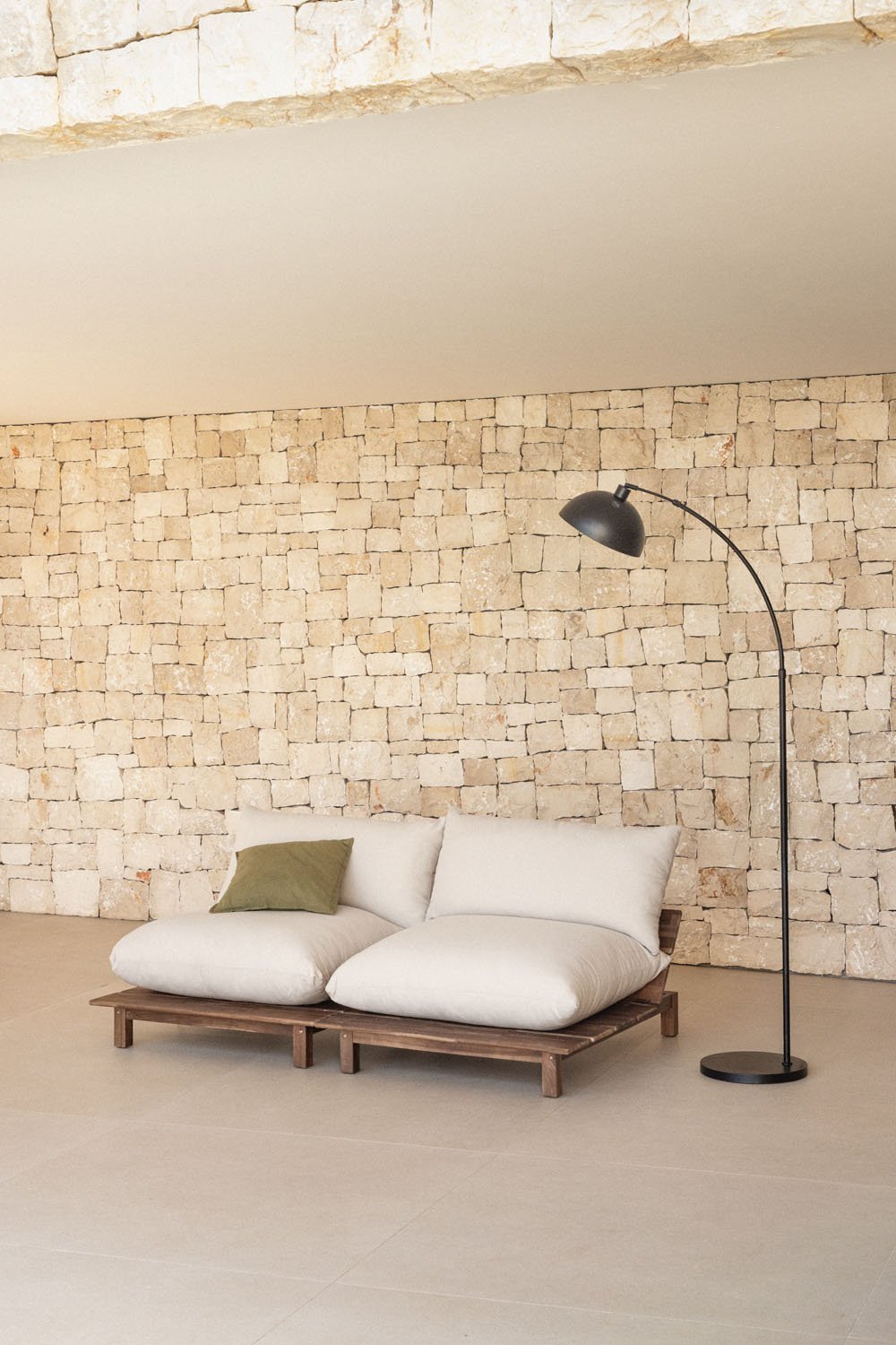 Divano reclinabile modulare da giardino in 2 pezzi in legno di acacia Brina      , immagine della galleria 1