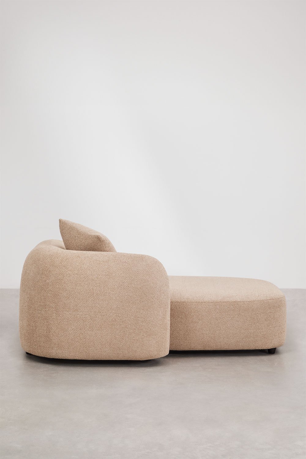 Modulo chaise longue sinistro per divano modulare in ciniglia Coco, immagine della galleria 3