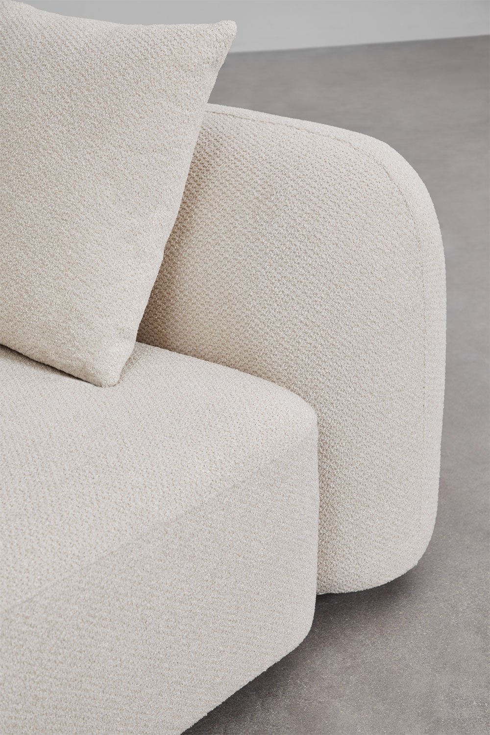 Modulo chaise longue sinistro per divano modulare in ciniglia Coco, immagine della galleria 5