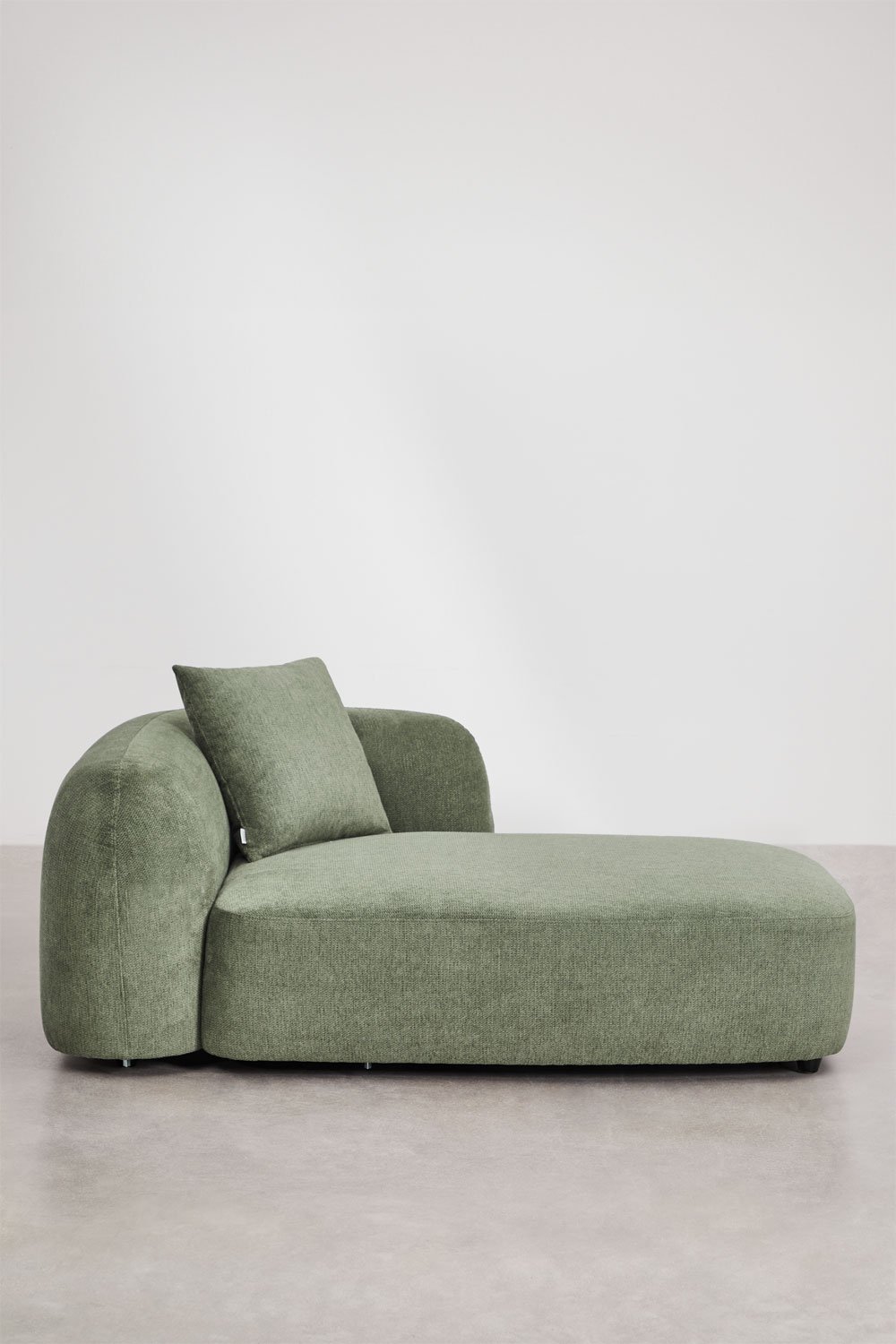 Modulo chaise longue destro per divano modulare in ciniglia Coco, immagine della galleria 4