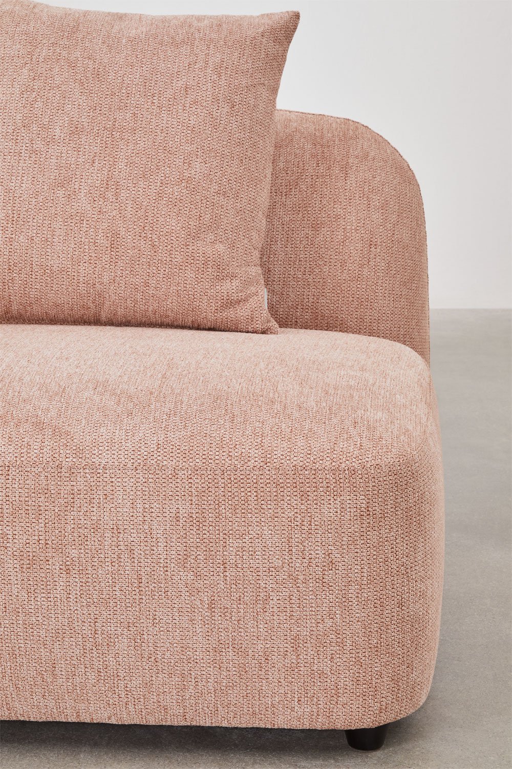 Divano modulare con chaise longue destra a 4 pezzi in ciniglia Coco, immagine della galleria 8