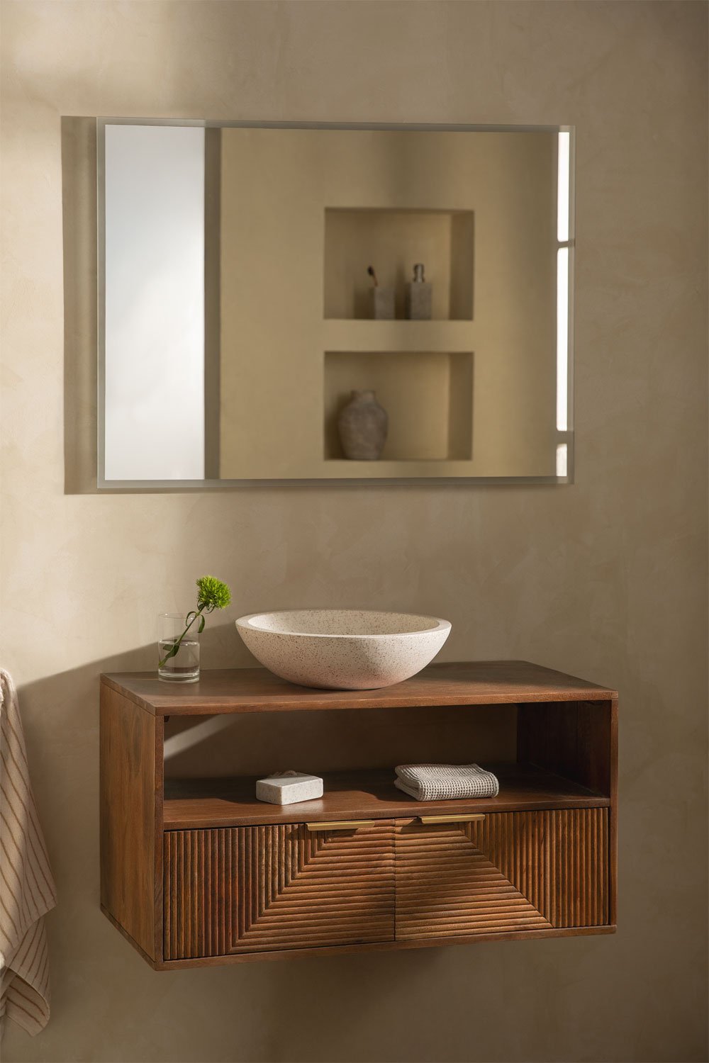 Set di mobili da bagno in legno di mango Baty, immagine della galleria 1