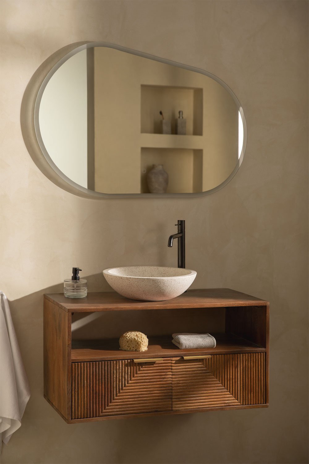 Set di mobili da bagno in legno di mango Baty, immagine della galleria 1