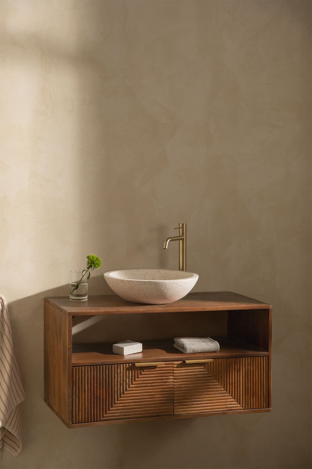 Set di mobili da bagno in legno di mango Baty, immagine della galleria 1