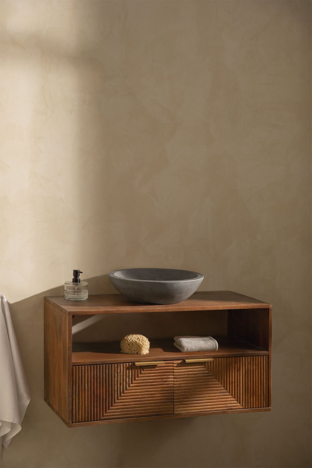 Set di mobili da bagno in legno di mango Baty, immagine della galleria 1