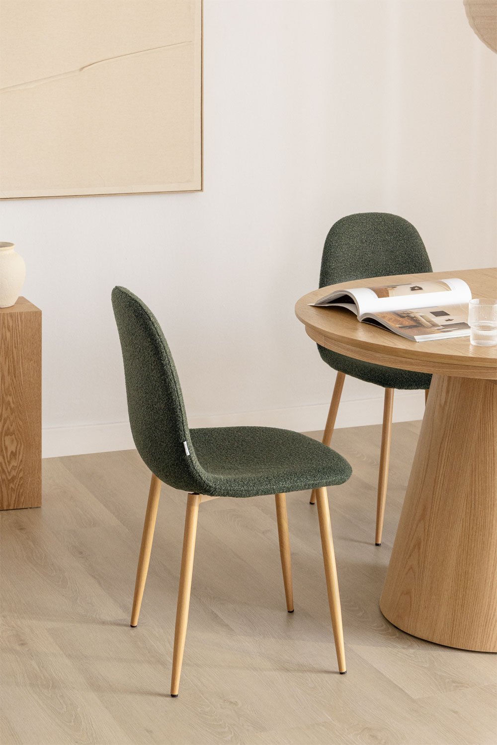 Confezione da 4 sedie da pranzo in tessuto bouclé Glamm, immagine della galleria 1