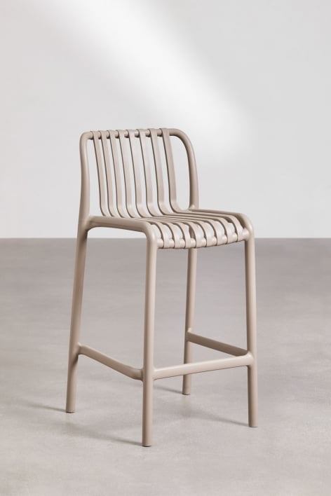 Sgabello alto da giardino 65 cm impilabile in polipropilene beige tapioca Wendell