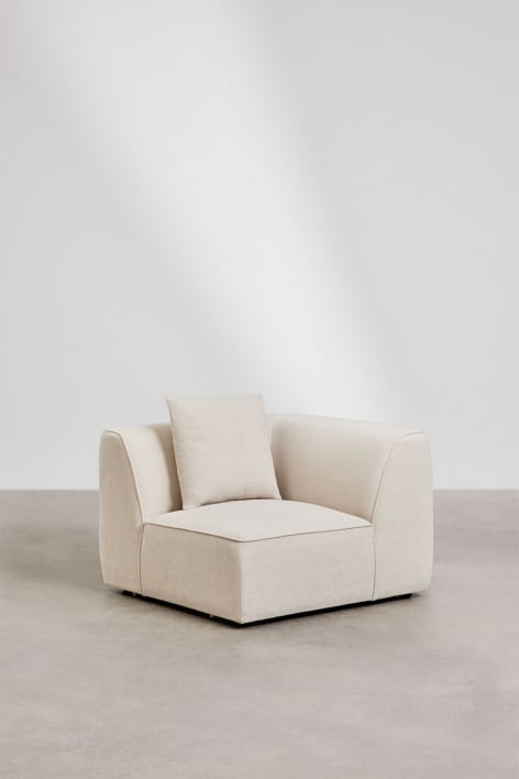 Modulo angolare per divano componibile imbottito Cardea - Ciniglia Beige Crema