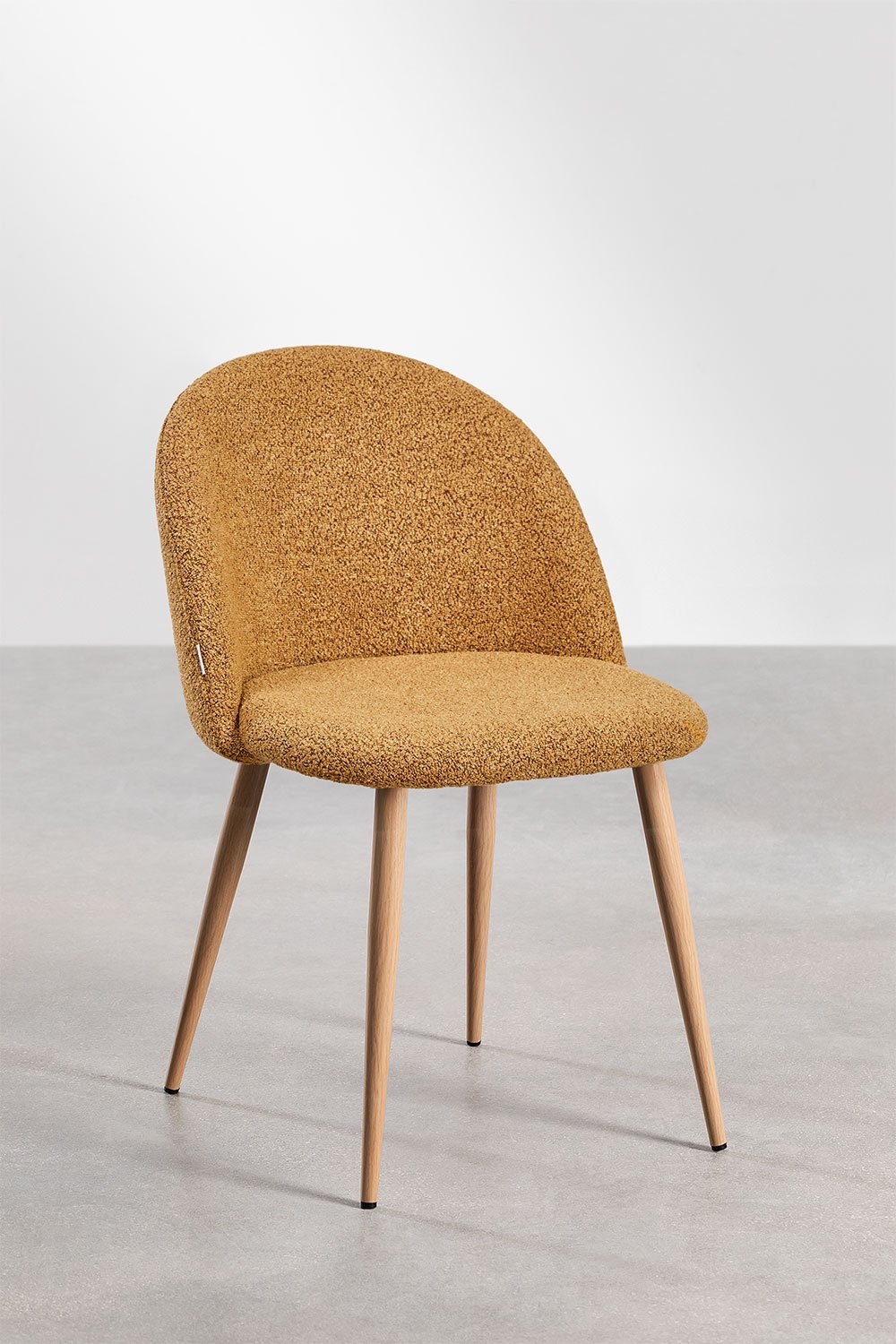 Confezione da 4 sedie da pranzo Kana Deluxe in tessuto bouclé, immagine della galleria 1