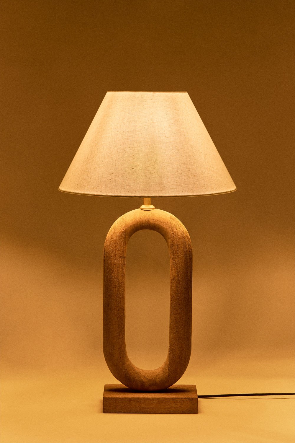 Lampada da tavolo in legno di mango Tiberia, immagine della galleria 2