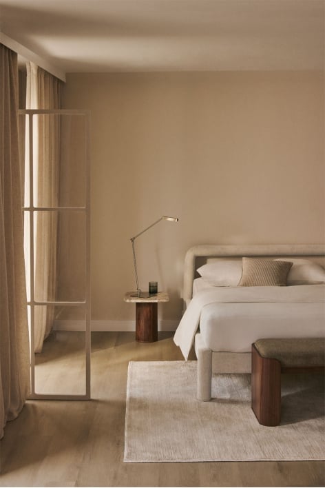 Letto in ciniglia Eneko - Ciniglia Beige Crema