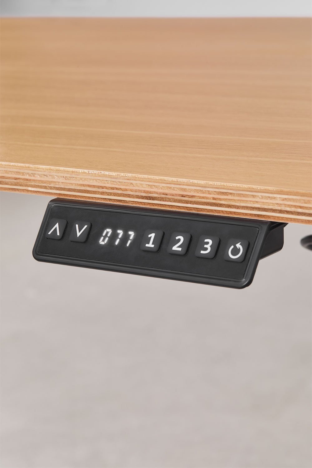 Scrivania elettrica rettangolare Serpi 120x60 cm con funzione memory in legno e ferro, immagine della galleria 7