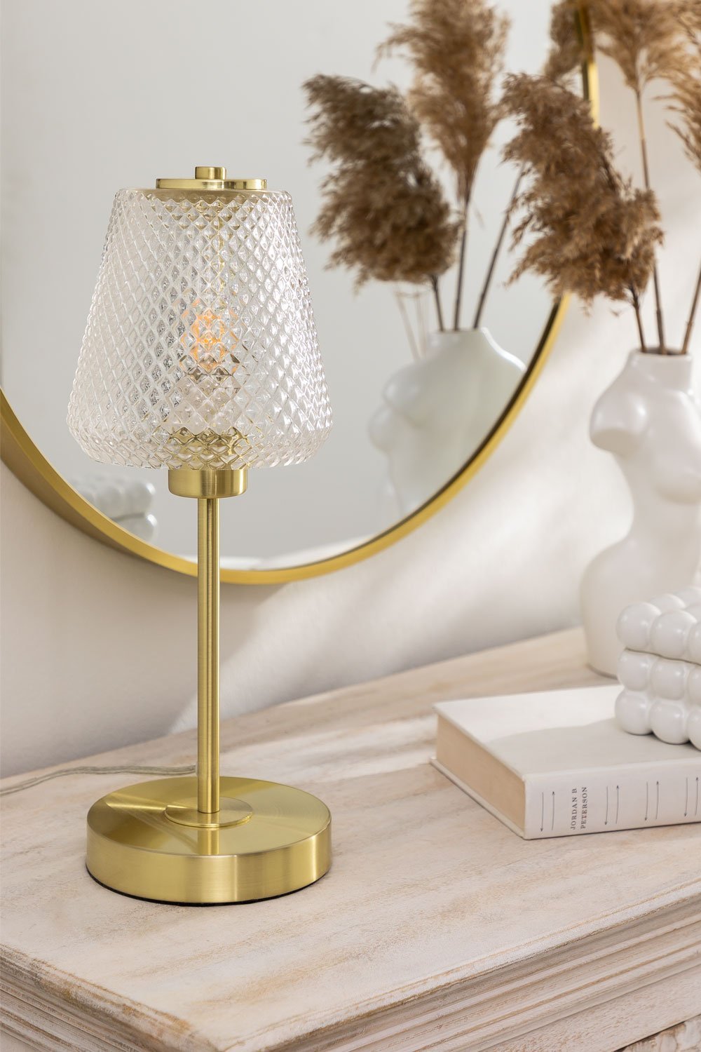 Lampada da tavolo Taylor in ferro e vetro, immagine della galleria 1