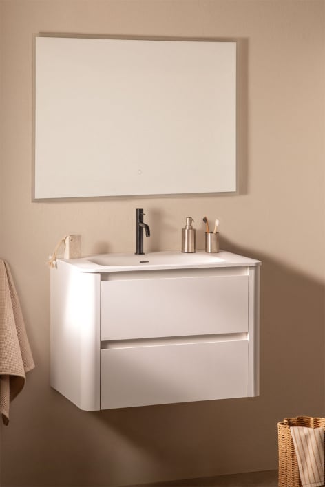 Set di mobili da bagno in legno Egerton con lavabo integrato