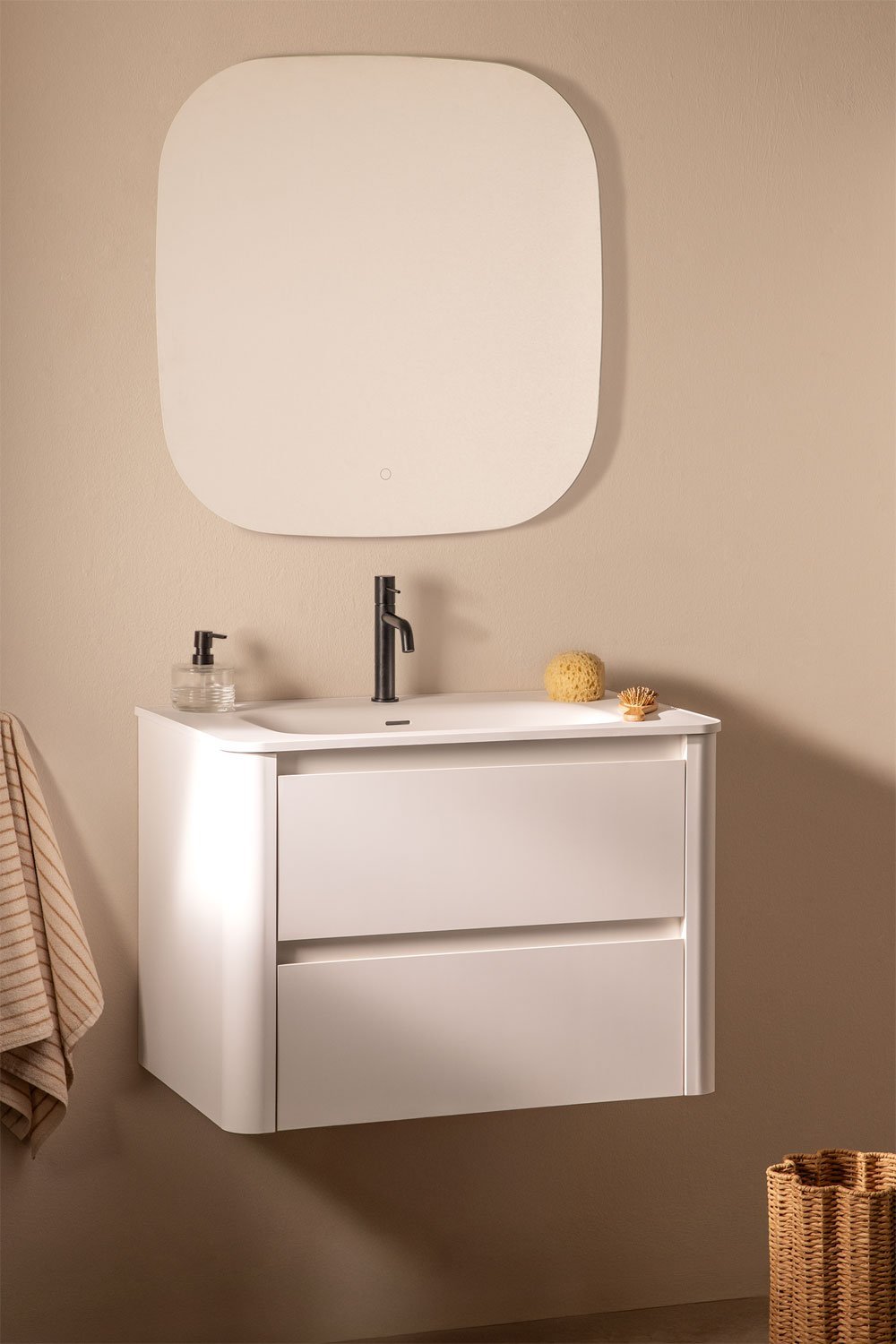 Set di mobili da bagno in legno Egerton con lavabo integrato, immagine della galleria 1