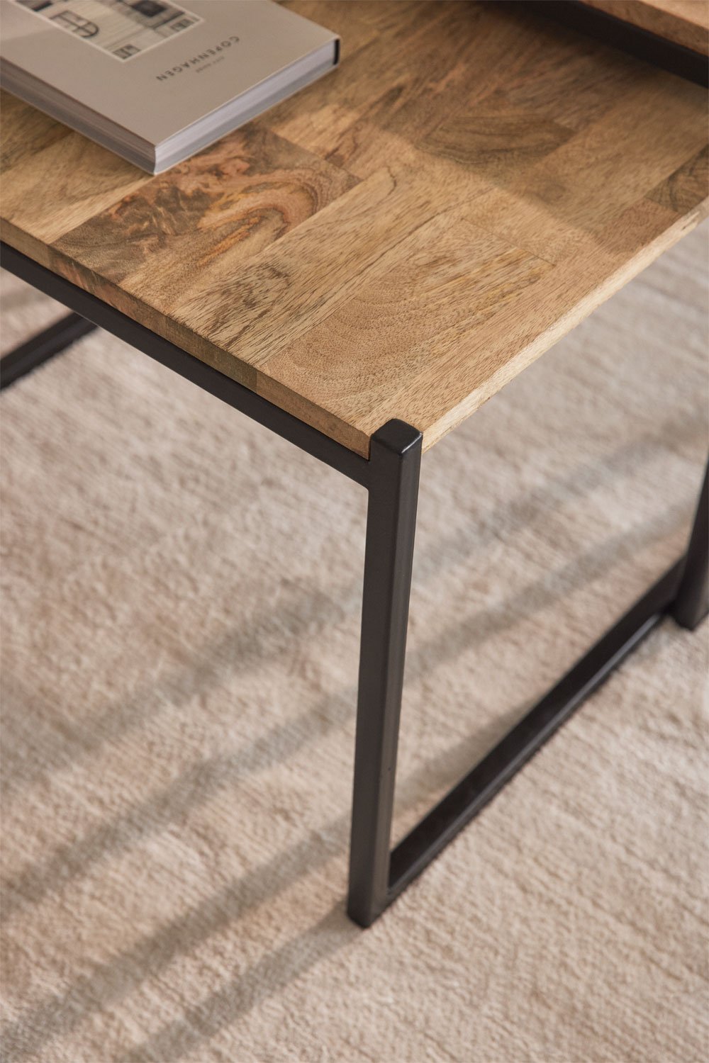 Tavolini impilabili quadrati in legno di mango Emet   , immagine della galleria 3