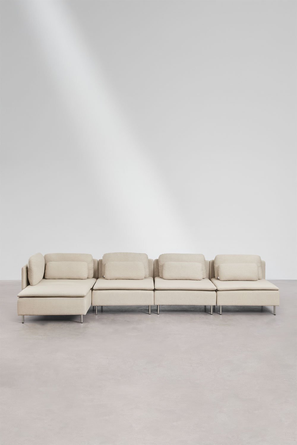 Divano componibile Oriol chaise longue sinistro a 4 pezzi, immagine della galleria 4