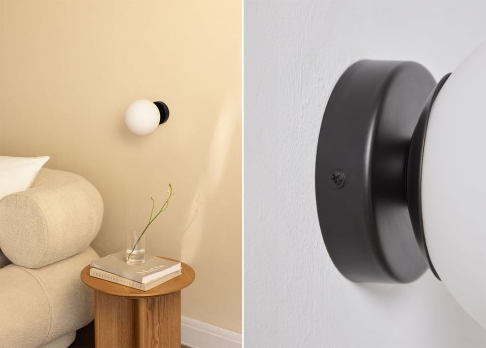 Uvol Applique tradizionale in acciaio inox con sfera di cristallo