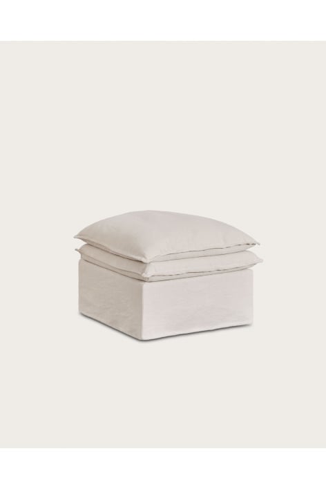 Pouf Grace in lino e cotone