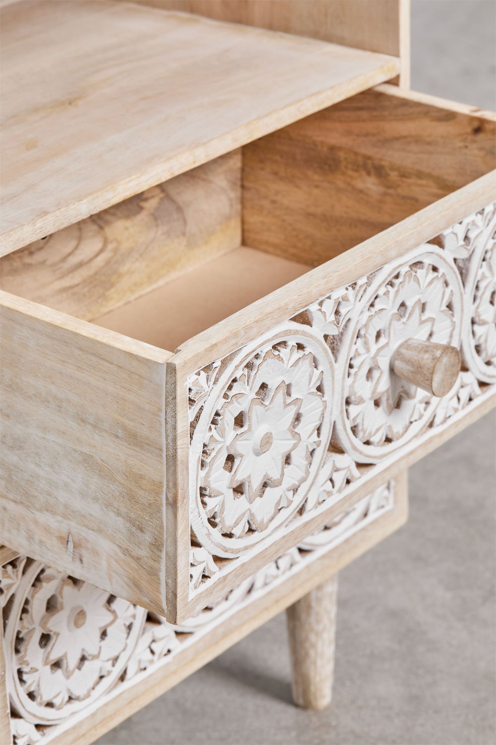 Confezione da 2 comodini rettangolari 35x30 cm in legno di mango Ardel, immagine della galleria 6